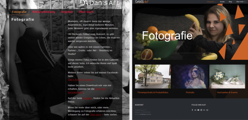 Website - Alt gegen neu